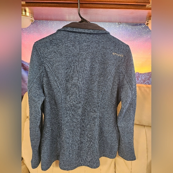 Spyder L Blue Winter Sweater, zipper pockets, like new. - Picture 3 of 11